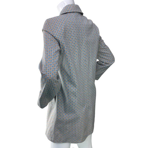 Boden Womens Size 10 Overcoat Mid Length Rain Jacket Coated Cotton Circles - Picture 5 of 16